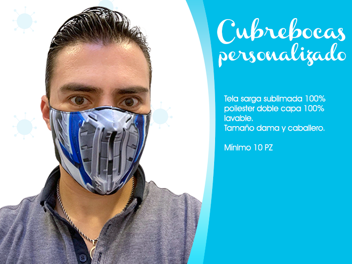 Cubrebocas Sublimado Personalizado